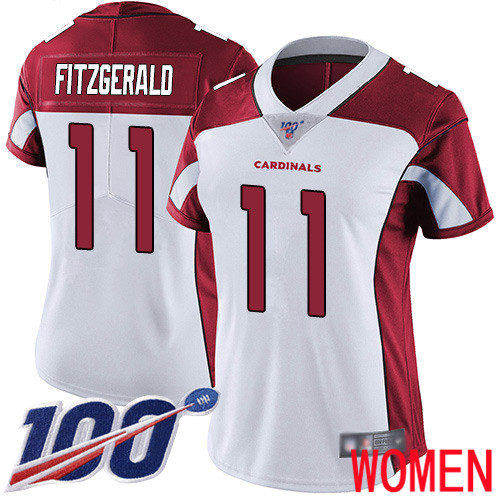 Arizona Cardinals Limited White Women Larry Fitzgerald Road Jersey NFL Football 11 100th Season Vapor Untouchable